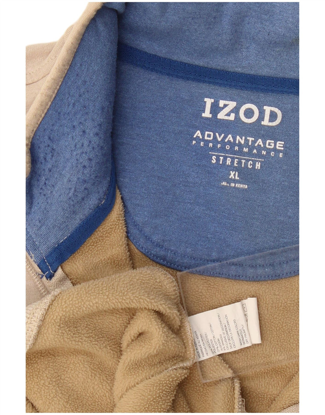 IZOD Herren-Sweatshirt mit Reißverschluss am Hals, XL, Beige, Polyester