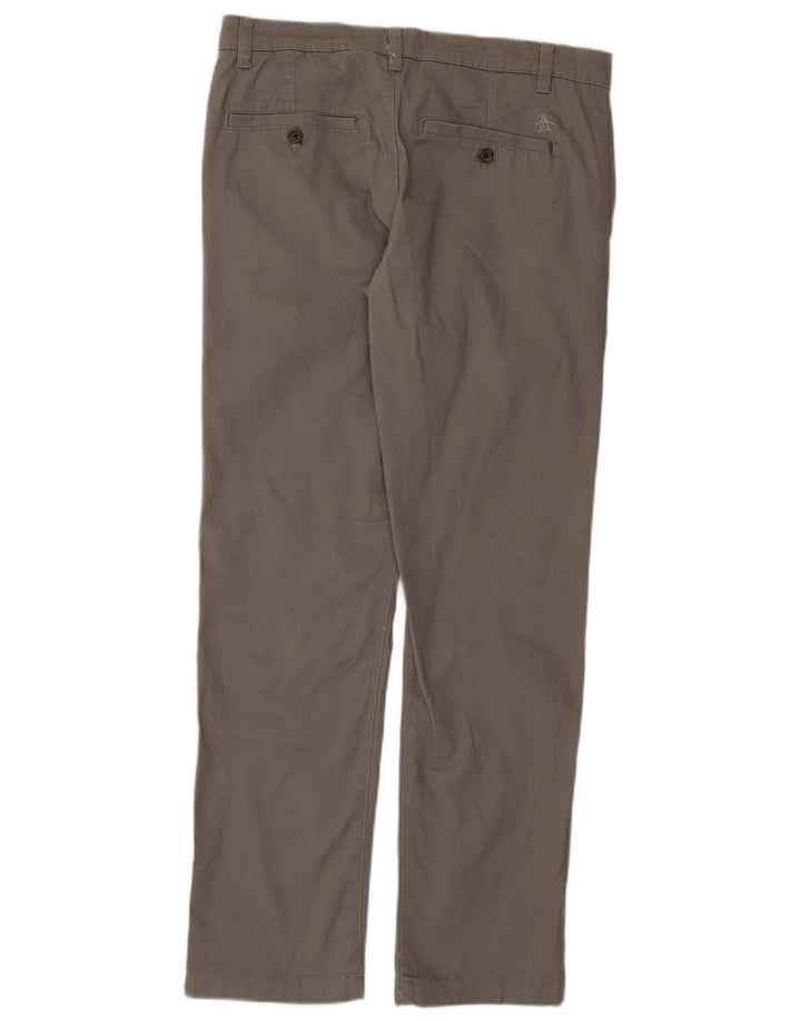 Penguin Slim Chino-Hose für Herren, W32, L32, graue Baumwolle