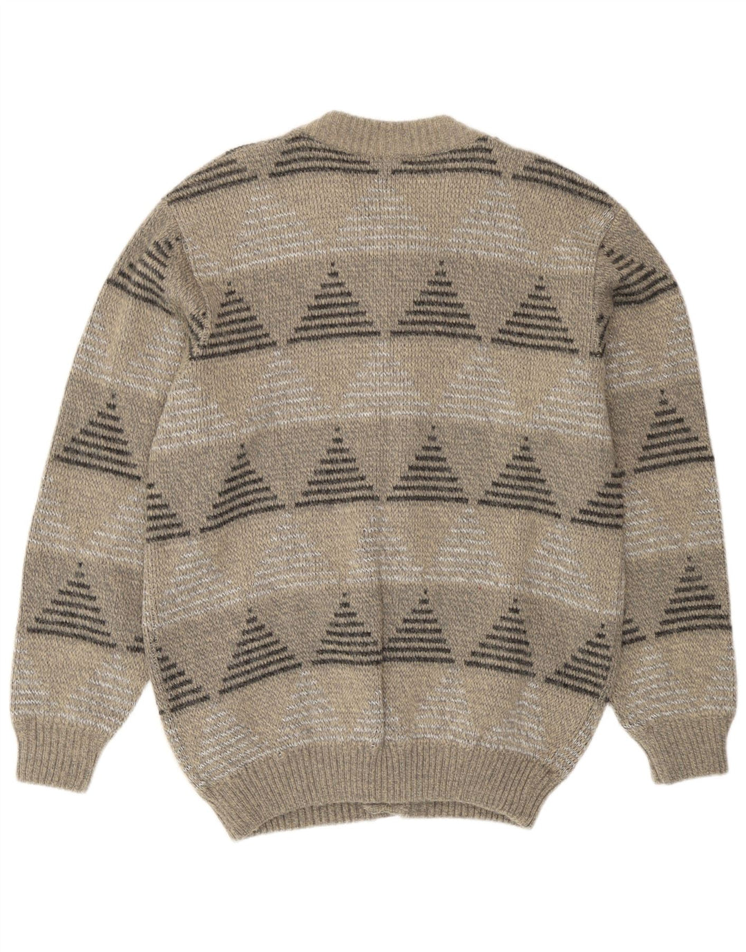 Rinaldi Herren-Strickjacke, große graue geometrische Wolle
