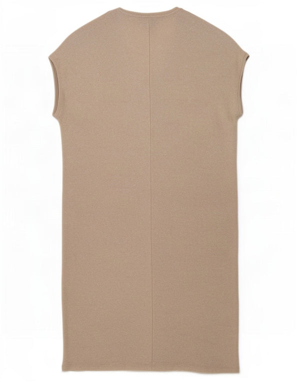Ärmelloses, übergroßes Pulloverkleid für Damen von Zara, UK 12, mittelbeigefarbenes Polyester