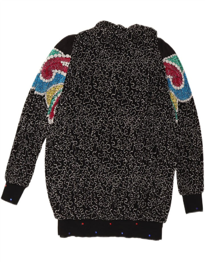 VIRGINIE Damen-Pullover, übergroß, V-Ausschnitt, Gr. 18, XL, Schwarz