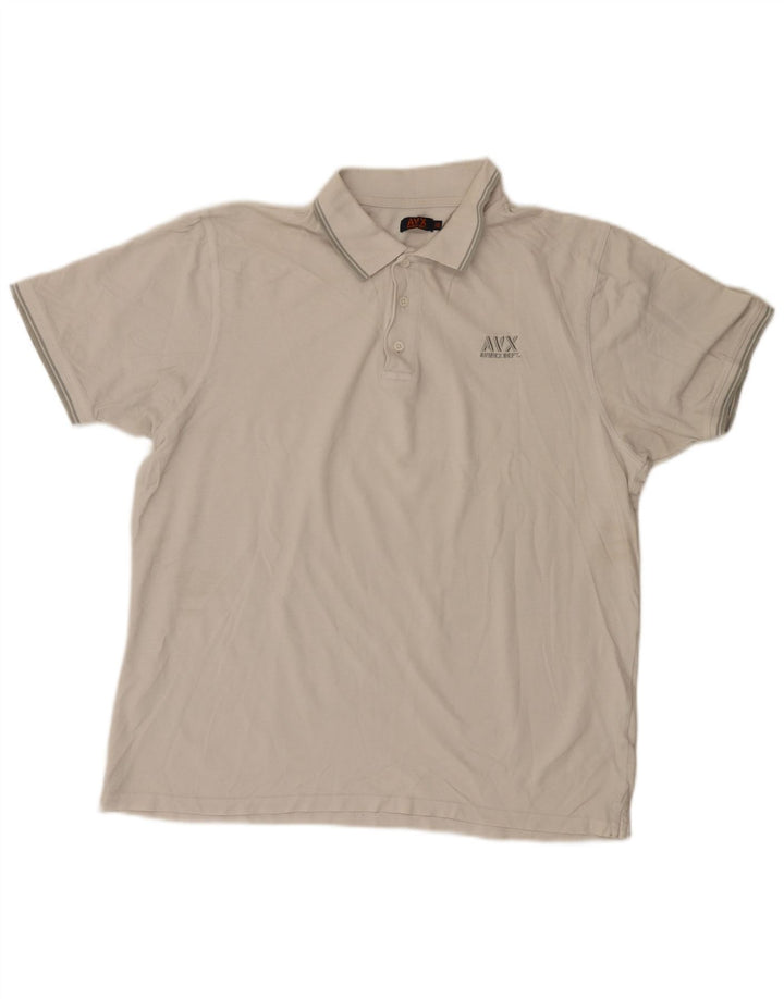 Avirex Herren Poloshirt 2XL weiß gestreift aus Baumwolle