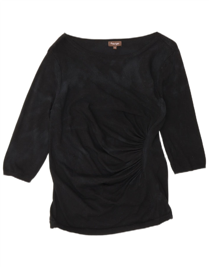 Phase Eight Damen-Top, 3/4-Ärmel, UK 12, Mittelschwarz, Viskose
