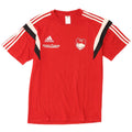 Adidas Herren Grafik-T-Shirt-Oberteil aus mittelroter Colourblock-Baumwolle