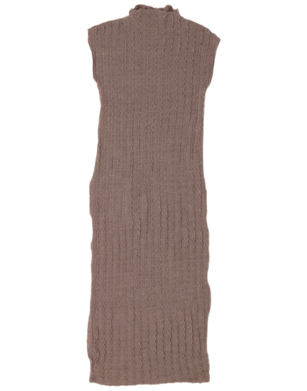 Zara Damen Maxi-Ärmelloses Pulloverkleid UK 12 Mittelgrau