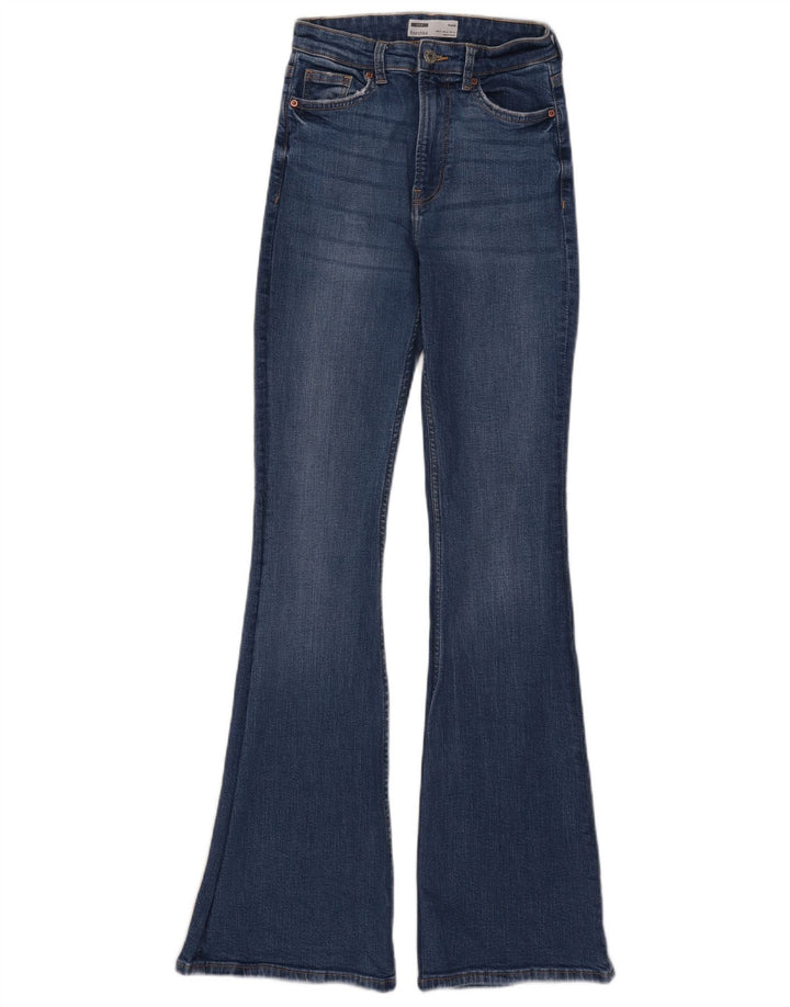 Bershka Damen Schlagjeans EU 34 XS W24 L32 Blau
