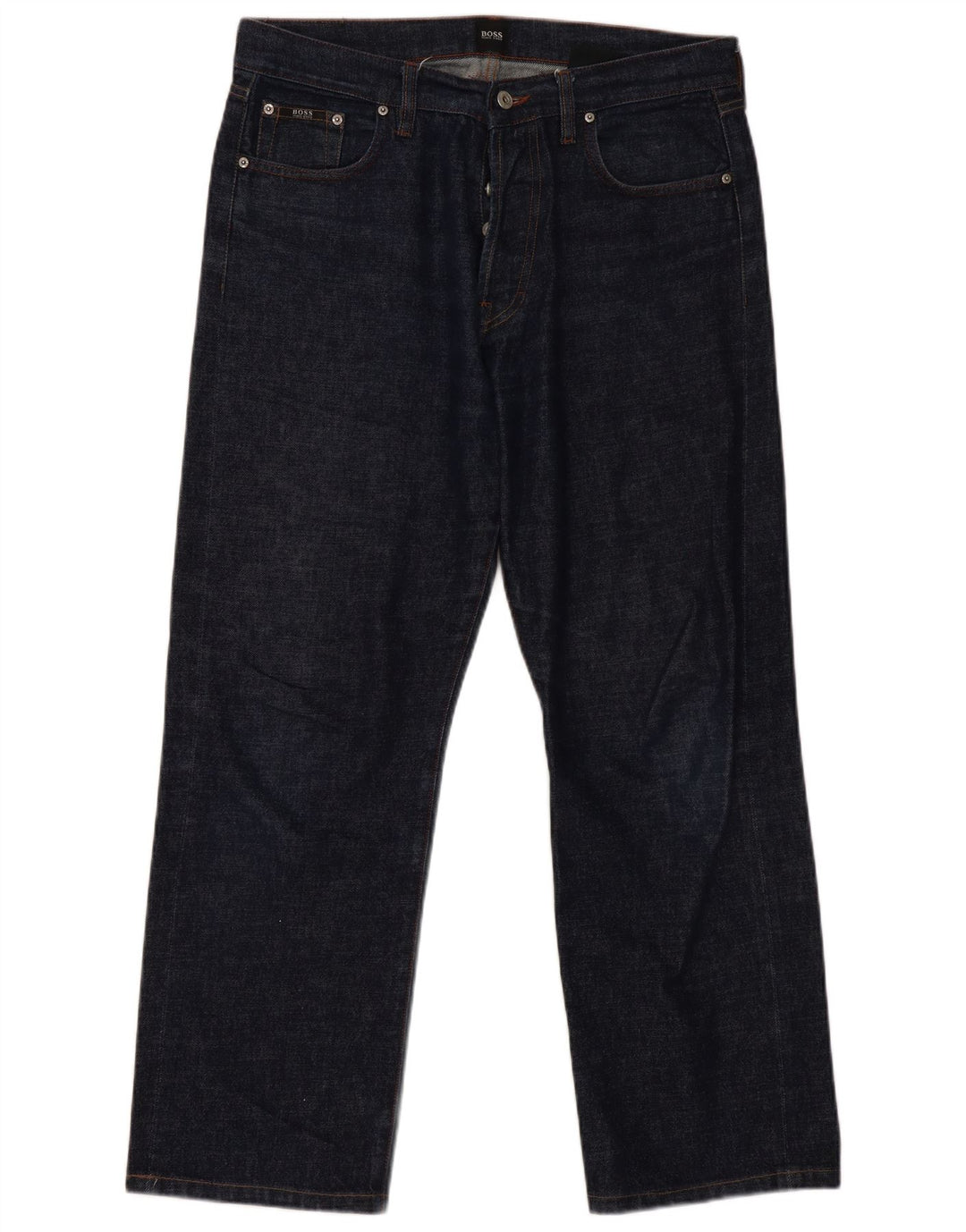 Hugo Boss Damen Straight Jeans W36 L30 Marineblaue Baumwolle