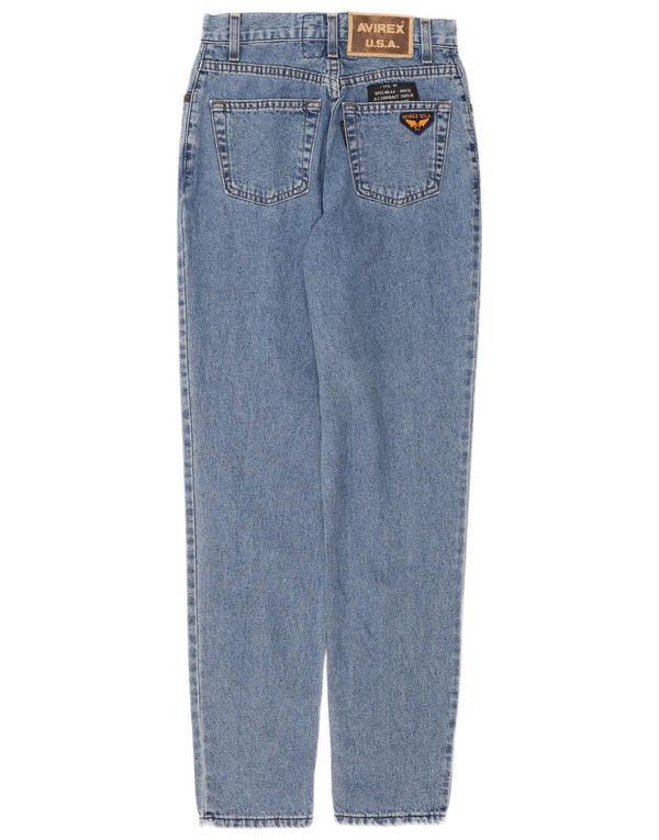 Avirex Damen Slim High Waist Jeans W28 L30 Blaue Baumwolle