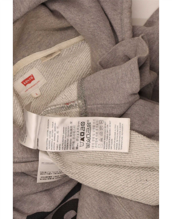 Levi's Herren-Kapuzenpullover mit Grafik, groß, graue Baumwolle