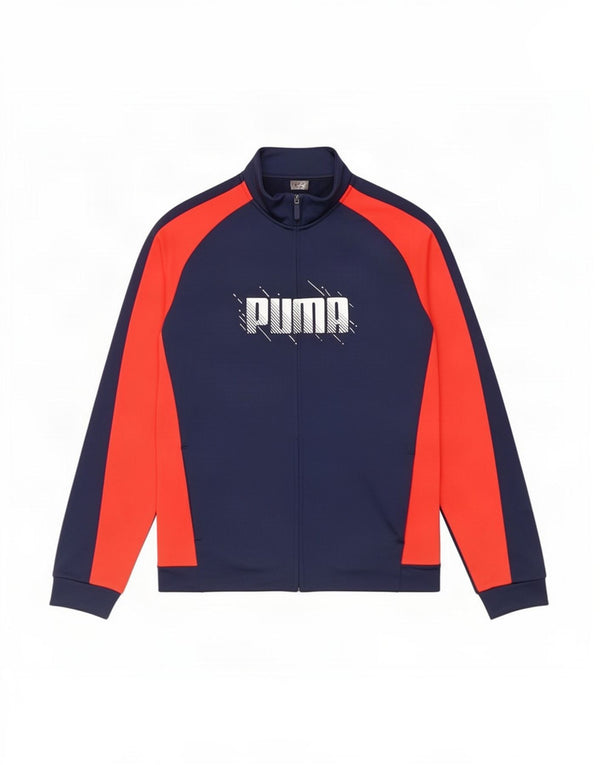 Puma Jungen Grafik-Trainingsanzug-Top-Jacke, 15–16 Jahre, Marineblau, Farbblock
