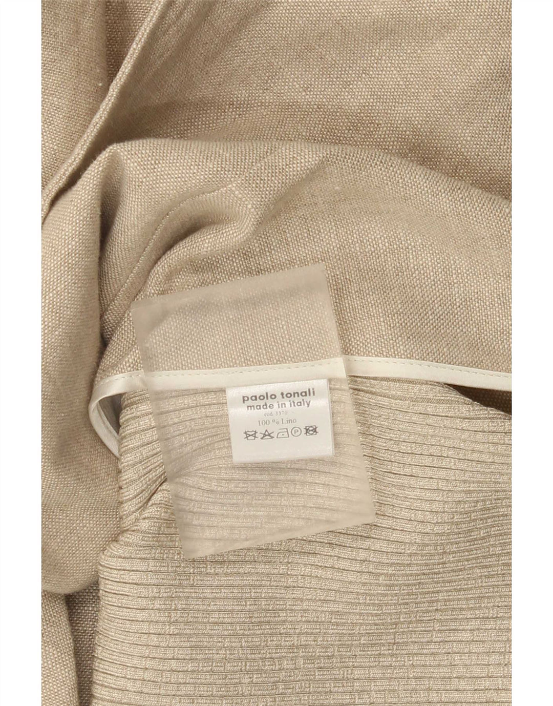 Paolo Tonali Damen 1-Knopf-Blazerjacke UK 12 Mittelbeiges Leinen