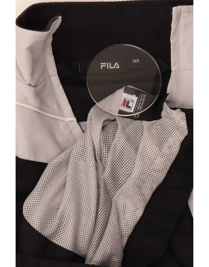 Fila Jungen-Trainingsanzugoberteil mit Grafik, 11–12 Jahre, Mittelschwarz, Farbblock