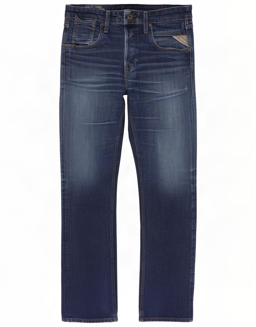 Replay Herren Straight Jeans W31 L34 Marineblaue Baumwolle
