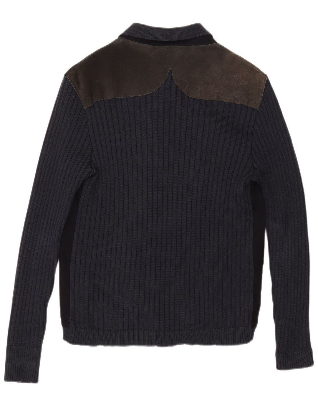 Vintage Herren-Cardigan-Pullover, mittelgroß, Marineblau, Farbblock
