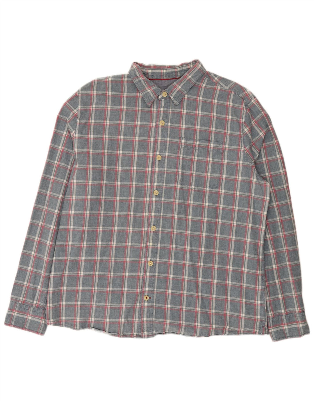 Fat Face Herren-Hemd mit regulärer Passform, 2XL, grau karierte Baumwolle