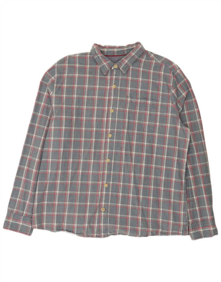 Fat Face Herren-Hemd mit regulärer Passform, 2XL, grau karierte Baumwolle