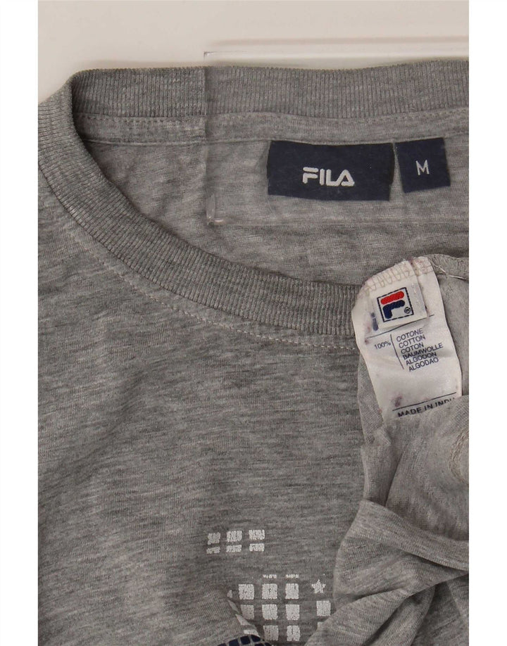 Fila Herren Grafik-T-Shirt-Oberteil aus mittelgrauer Baumwolle