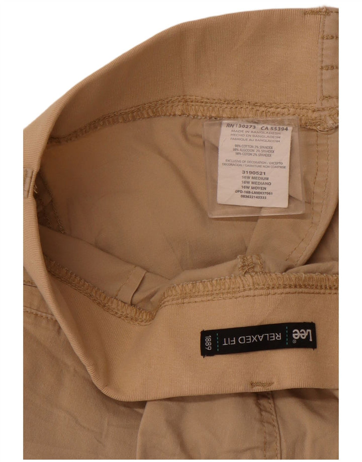 LEE Damen-Cargo-Caprihose mit entspannter Passform, US 16, 2XL, W36, L22, beige Baumwolle