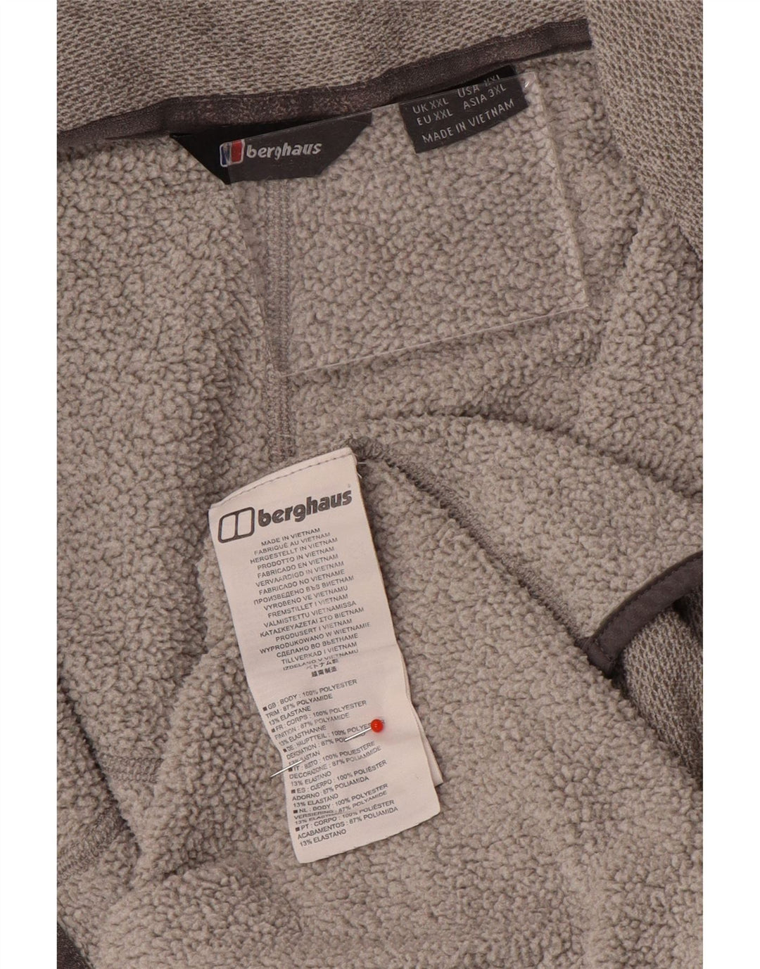 Berghaus Herren-Sweatshirt mit Reißverschluss, 2XL, grau, Polyester