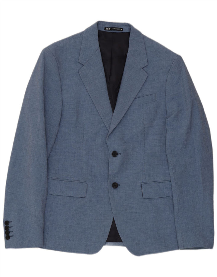 Zara Herren 2-Knopf-Blazerjacke EU 50 Mittelblau