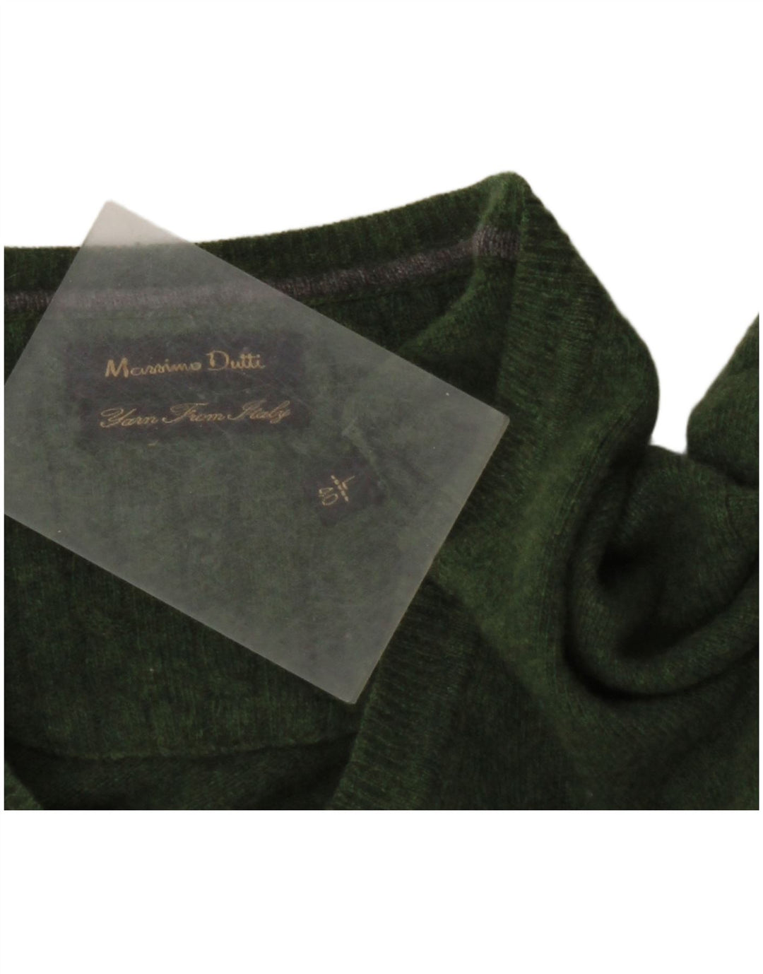 MASSIMO DUTTI Herren-Pullover mit V-Ausschnitt, Größe L, Grün