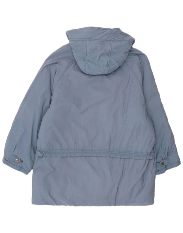 Diadora Wattierter Damenmantel mit Kapuze, UK 10, kleines blaues Nylon