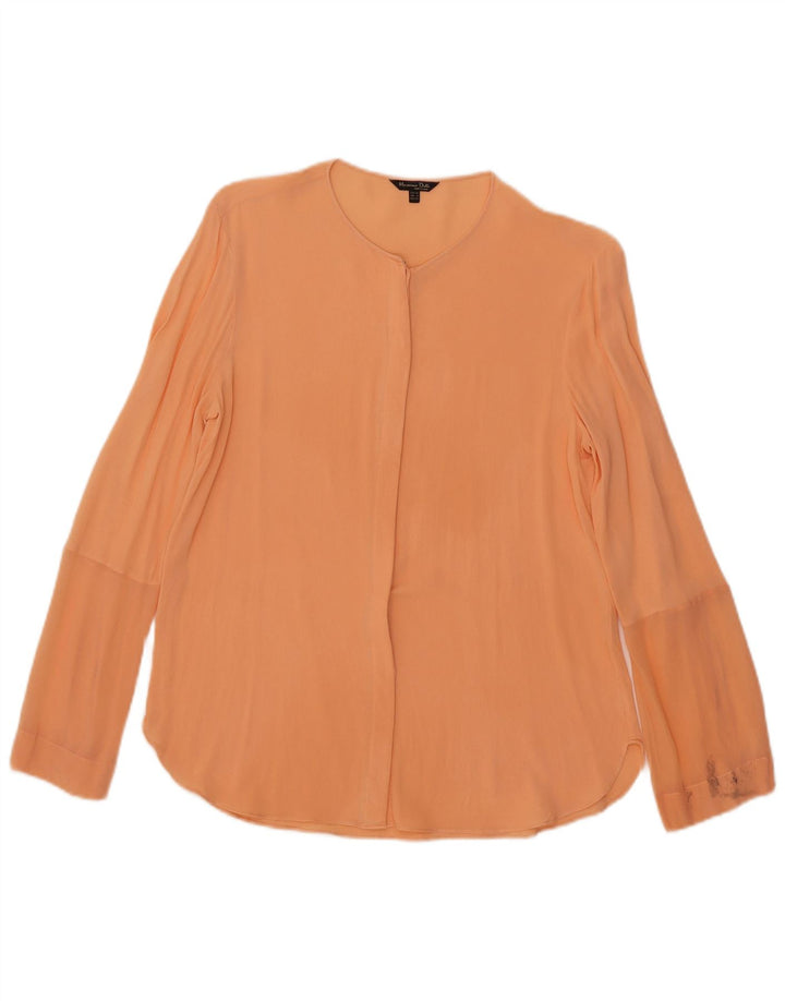 Massimo Dutti Damen Durchsichtige Hemdbluse EU 40 Mittelorange
