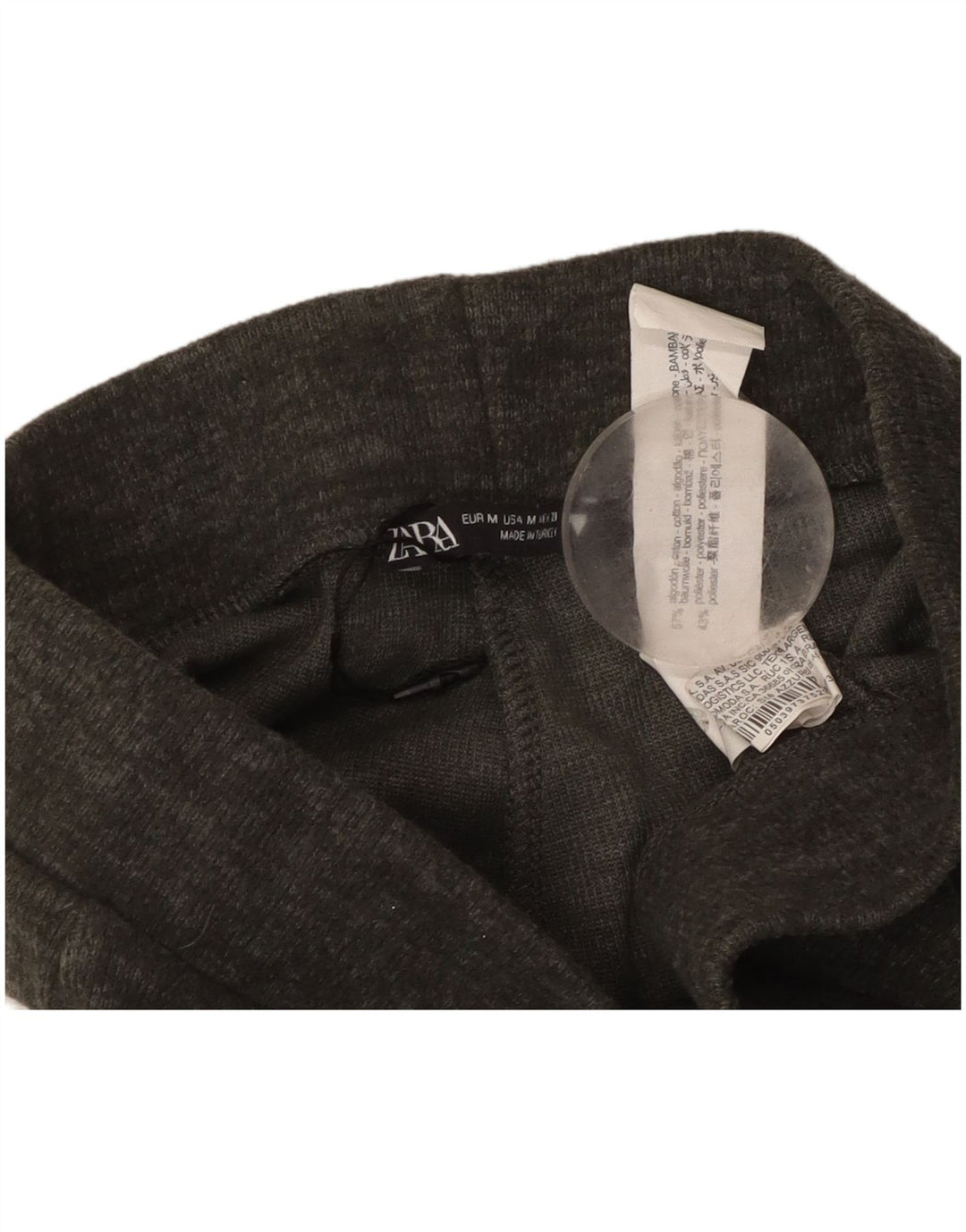 Zara Damen-Trainingshose, UK 12, mittelgrau gefleckte Baumwolle