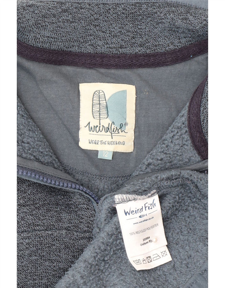Weird Fish Damen-Sweatshirt mit Reißverschluss am Hals, UK 12, mittelgrau, Polyester
