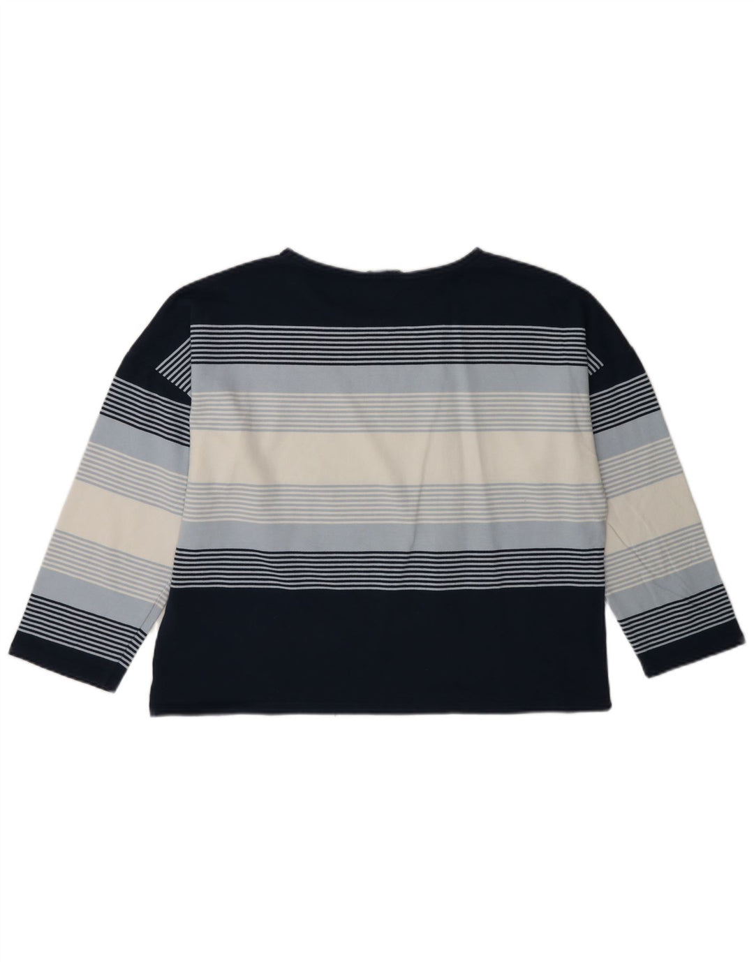 Crew Clothing Damen-Oberteil, langärmlig, UK-Gr. 44, Mittel, Marineblau, gestreift
