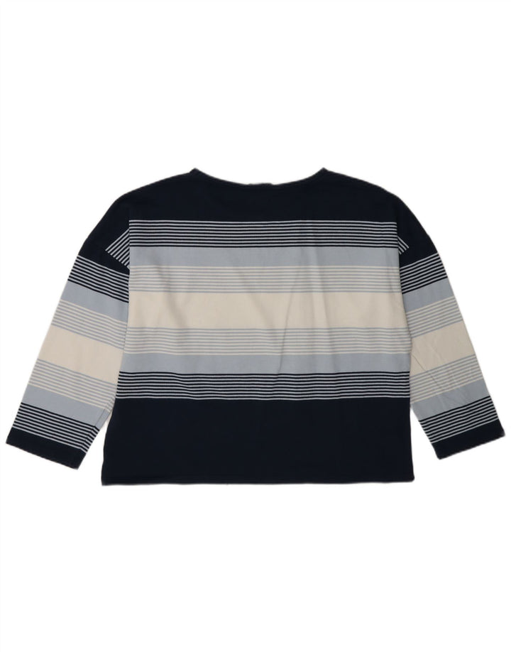 Crew Clothing Damen-Oberteil, langärmlig, UK-Gr. 44, Mittel, Marineblau, gestreift