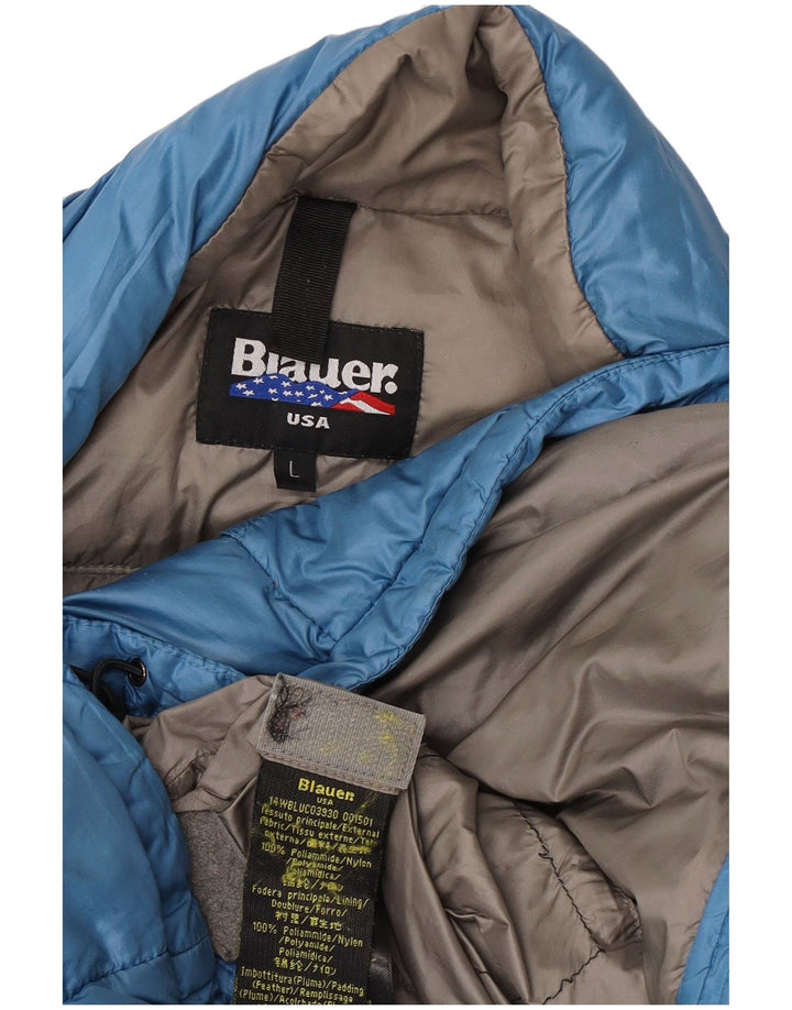 Blauer Herren Wattierte Jacke UK 40 Large Blau Polyamid