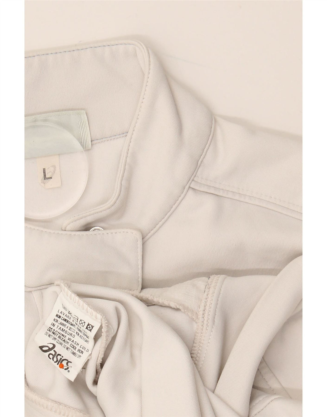 ASICS Damen-Trainingsanzug-Top-Jacke, UK 14, großes weißes Polyamid