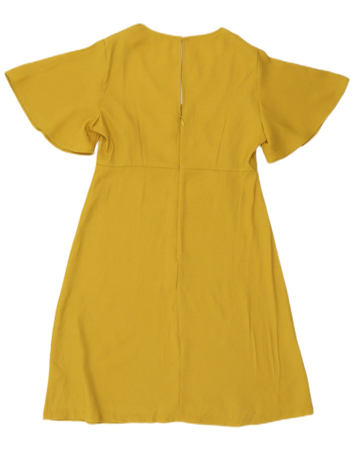 Marks & Spencer Damen A-Linien-Kleid UK 12 Mittelgelbes Polyester