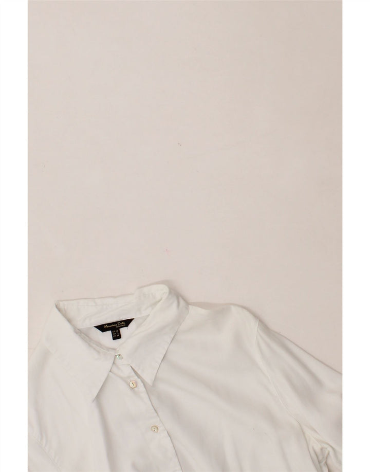 MASSIMO DUTTI Damen Hemd EU 38 Small Weiß Lyocell