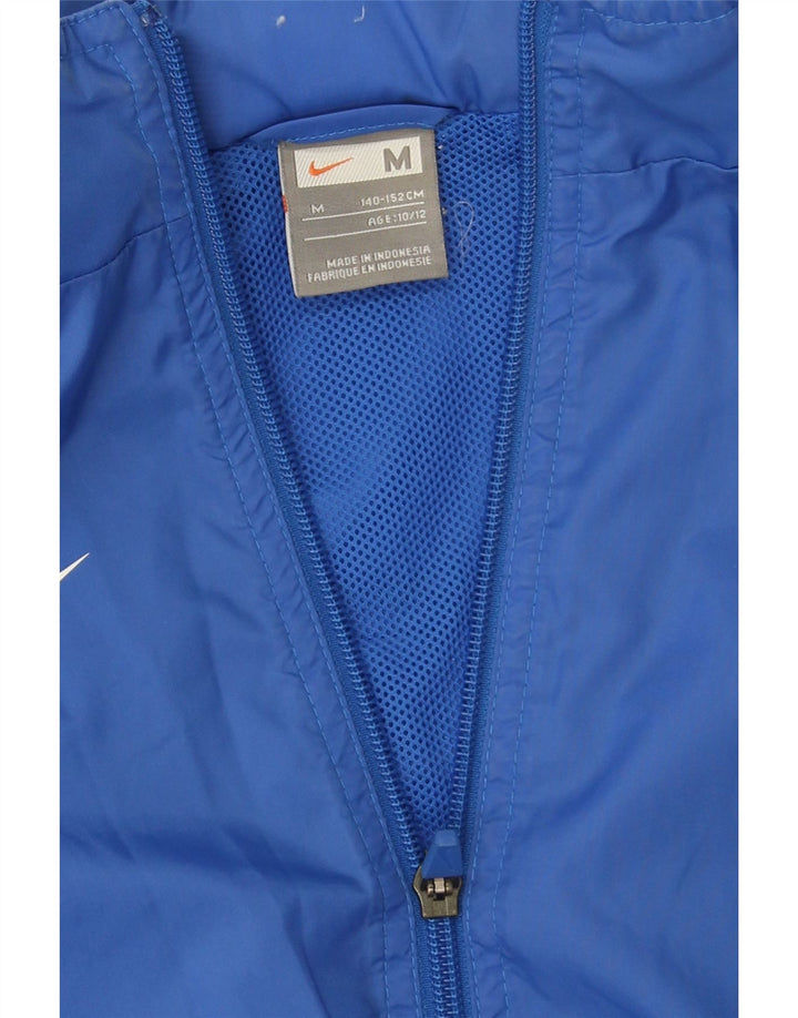 Nike Jungen-Regenjacke mit Kapuze, 10–11 Jahre, mittelblaues Colourblock-Nylon