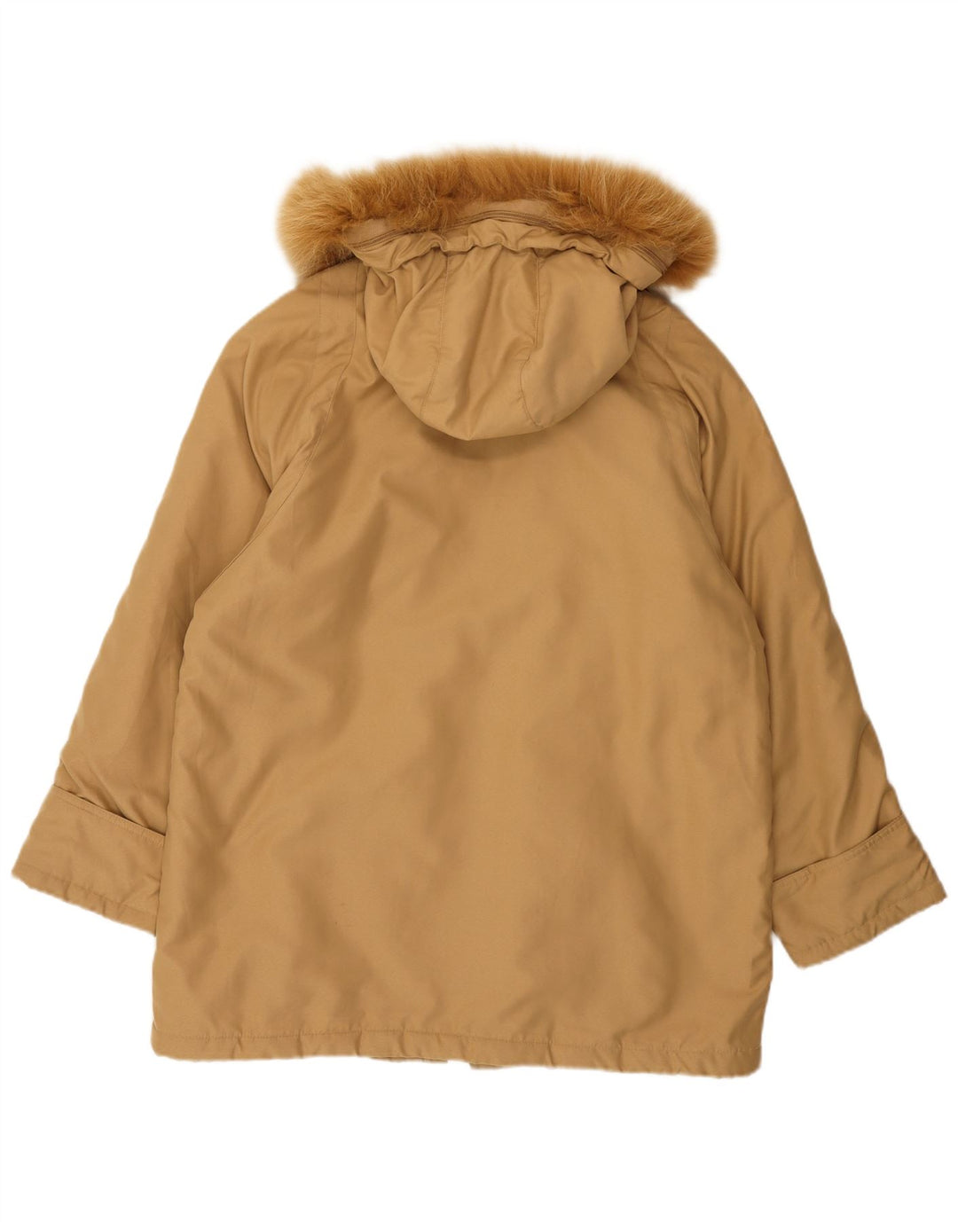 Authentischer Damen-Windbreaker-Mantel mit Kapuze, EU 46, XL, Beige, Polyester