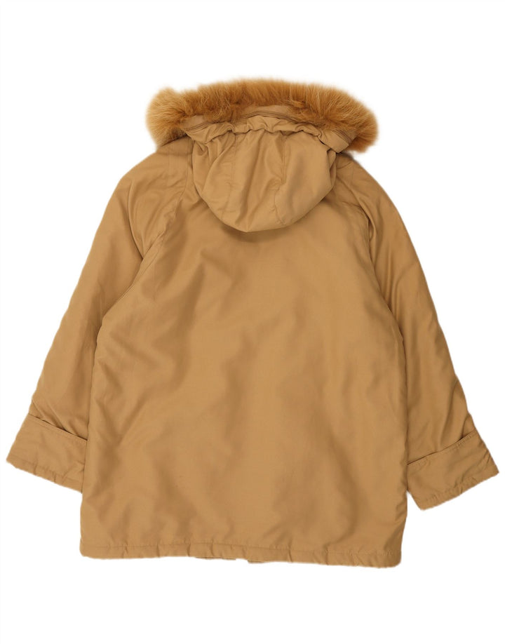 Authentischer Damen-Windbreaker-Mantel mit Kapuze, EU 46, XL, Beige, Polyester