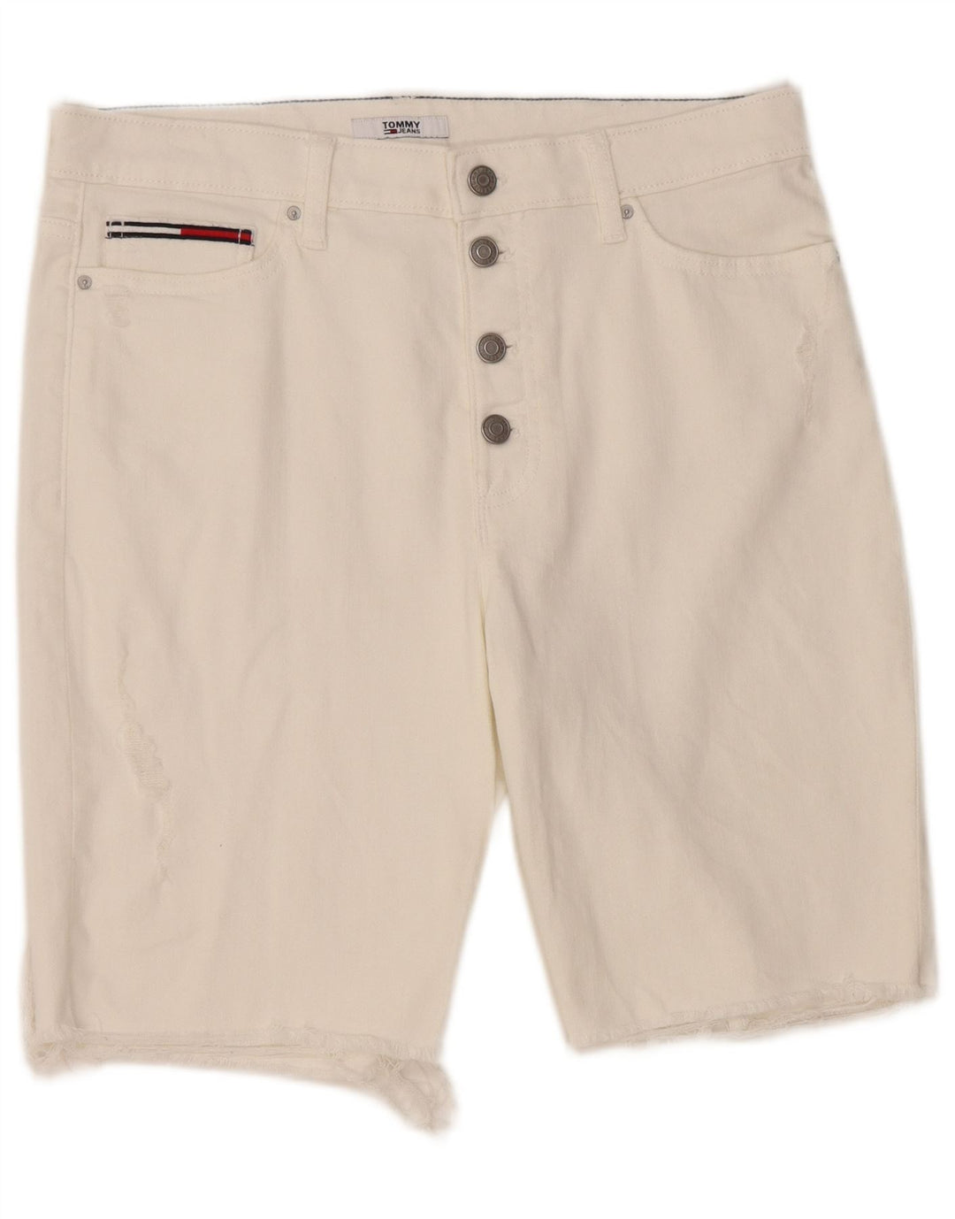 TOMMY HILFIGER Womens Bermuda Shorts W31 Medium White Cotton