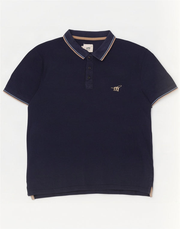 Henry Cottons Herren-Poloshirt, groß, Marineblau
