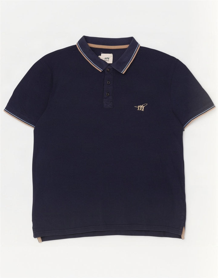 Henry Cottons Herren-Poloshirt, groß, Marineblau