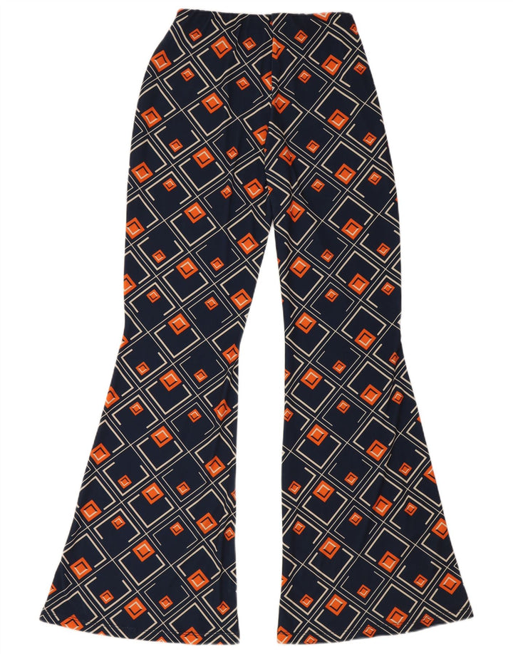 Zara Damen-Schlaghose, mittelgroß, W28, L32, Marineblau, geometrisch