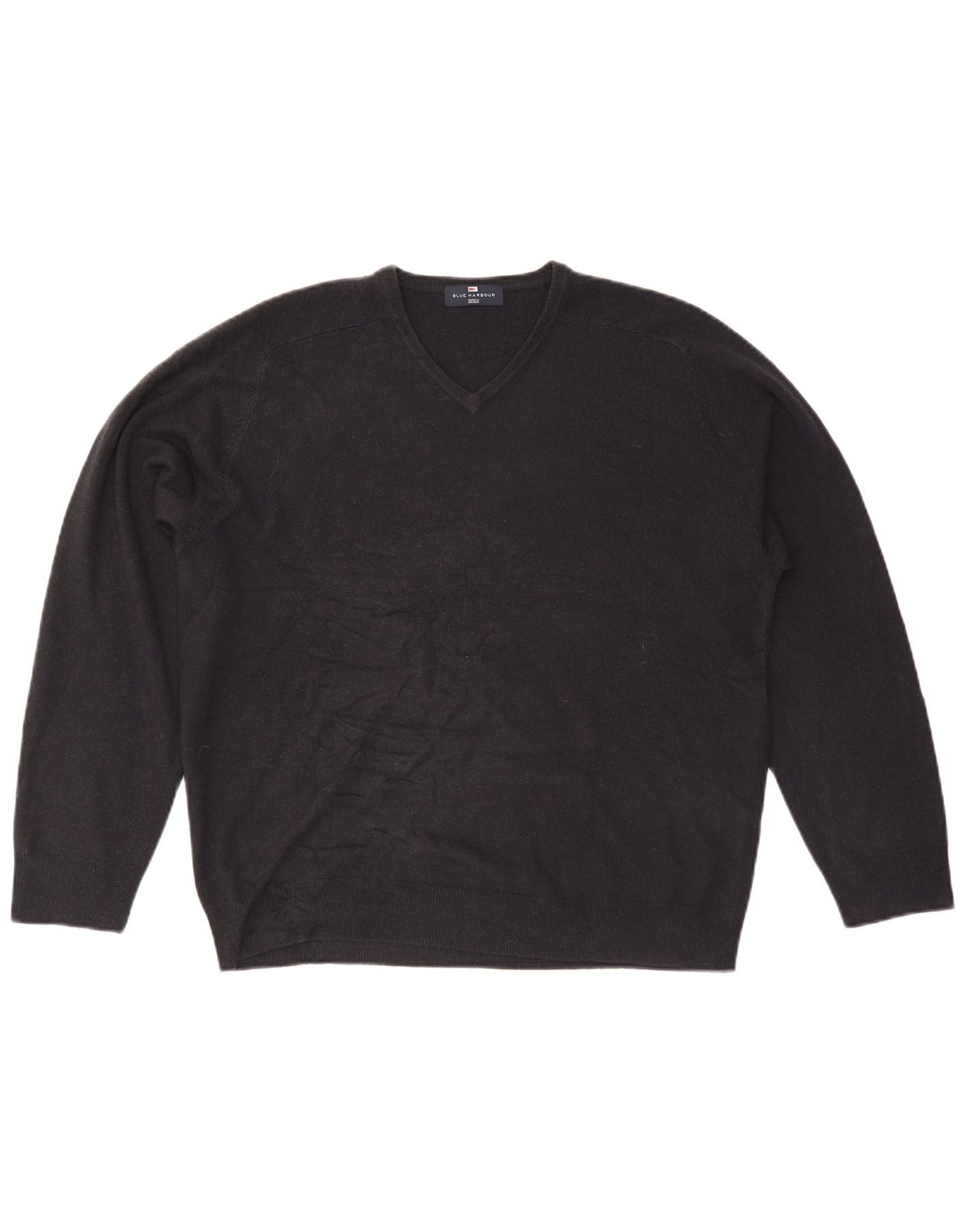 Marks & Spencer Herren Blue Harbour Pullover mit V-Ausschnitt, Größe L, Marineblau