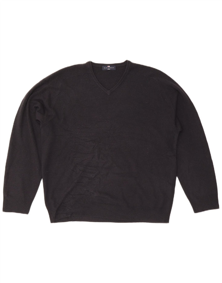 Marks & Spencer Herren Blue Harbour Pullover mit V-Ausschnitt, Größe L, Marineblau