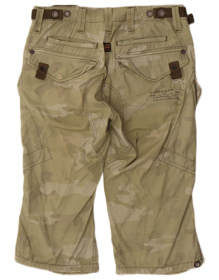 G-STAR Herren Cargo-Bermudashorts Medium W34 Khaki Camouflage Baumwolle