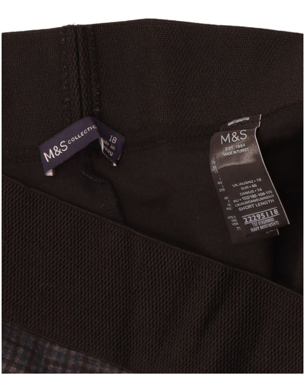 Marks & Spencer Damen Capri-Leggings UK 18 XL Marineblaues Gingham-Polyester