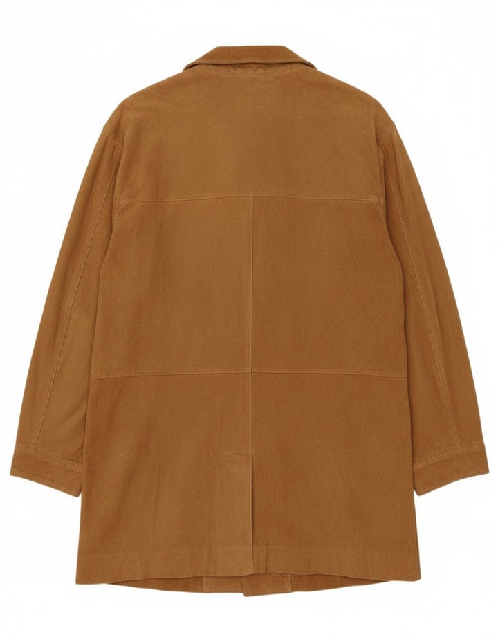 Vintage Damen Wildledermantel IT 42 Mittelbeiges Leder