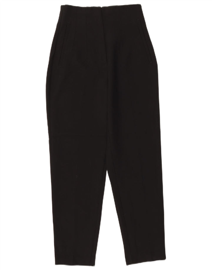 ZARA Damen-Anzughose mit hoher Taille, XS, W24, L26, Schwarz, Polyester