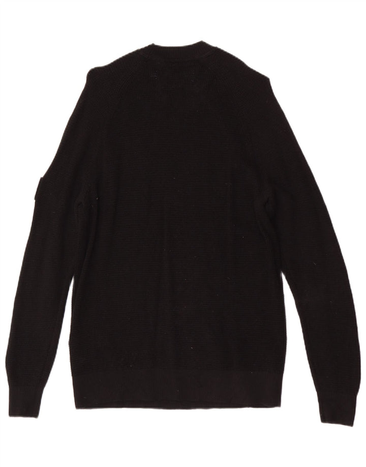 Calvin Klein Jeans Herren-Pullover mit Rundhalsausschnitt, Größe S, schwarze Wolle