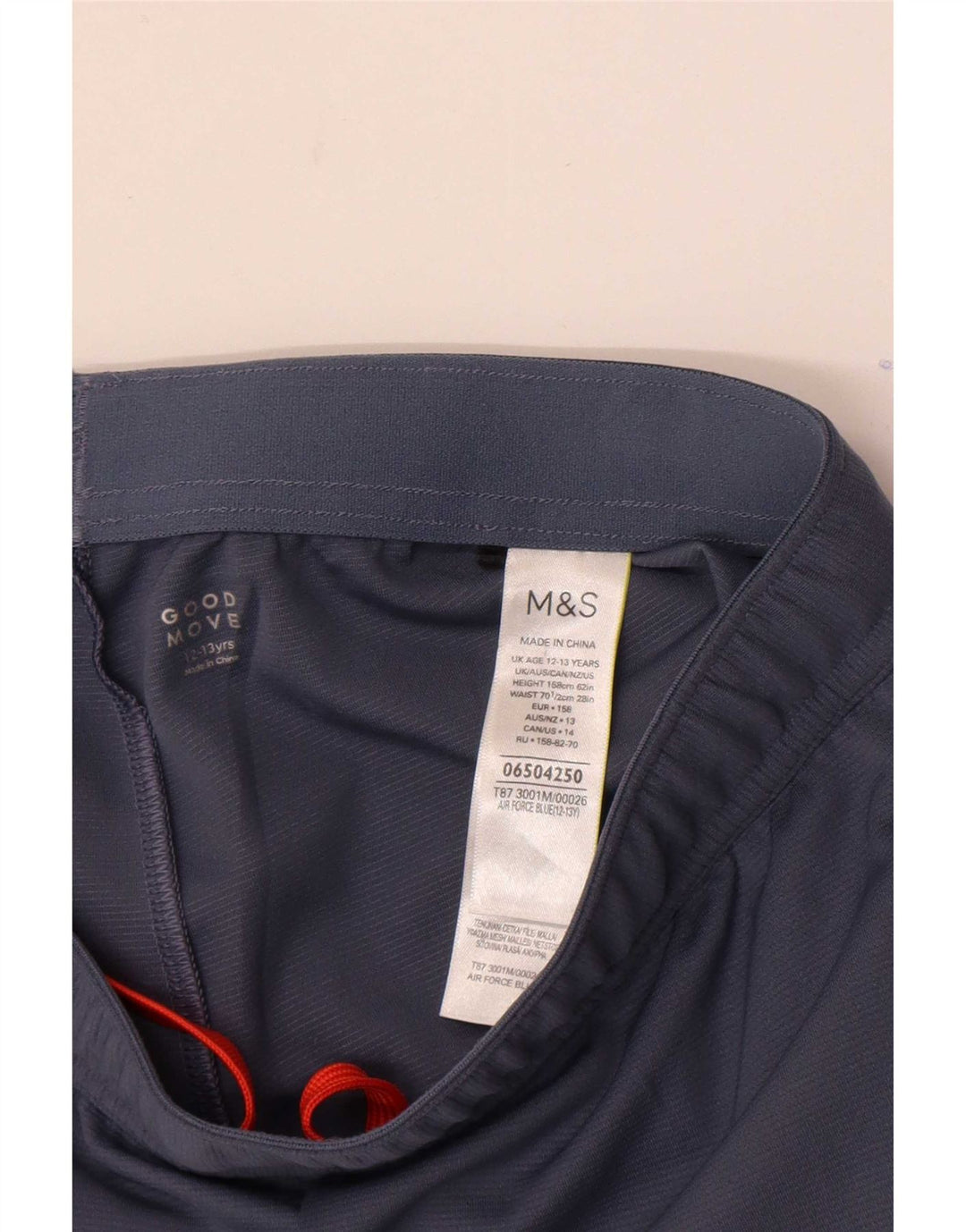 Marks & Spencer Sportshorts für Jungen, 12–13 Jahre, marineblaues Polyester